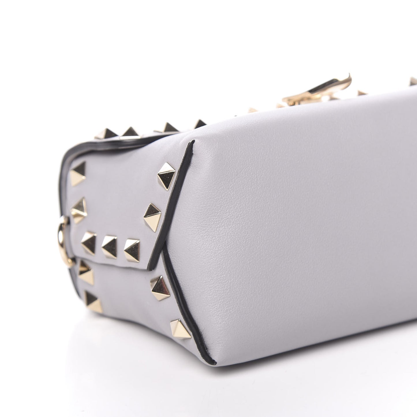 Vitello Mini Rockstud Crossbody Bag Pastel Grey