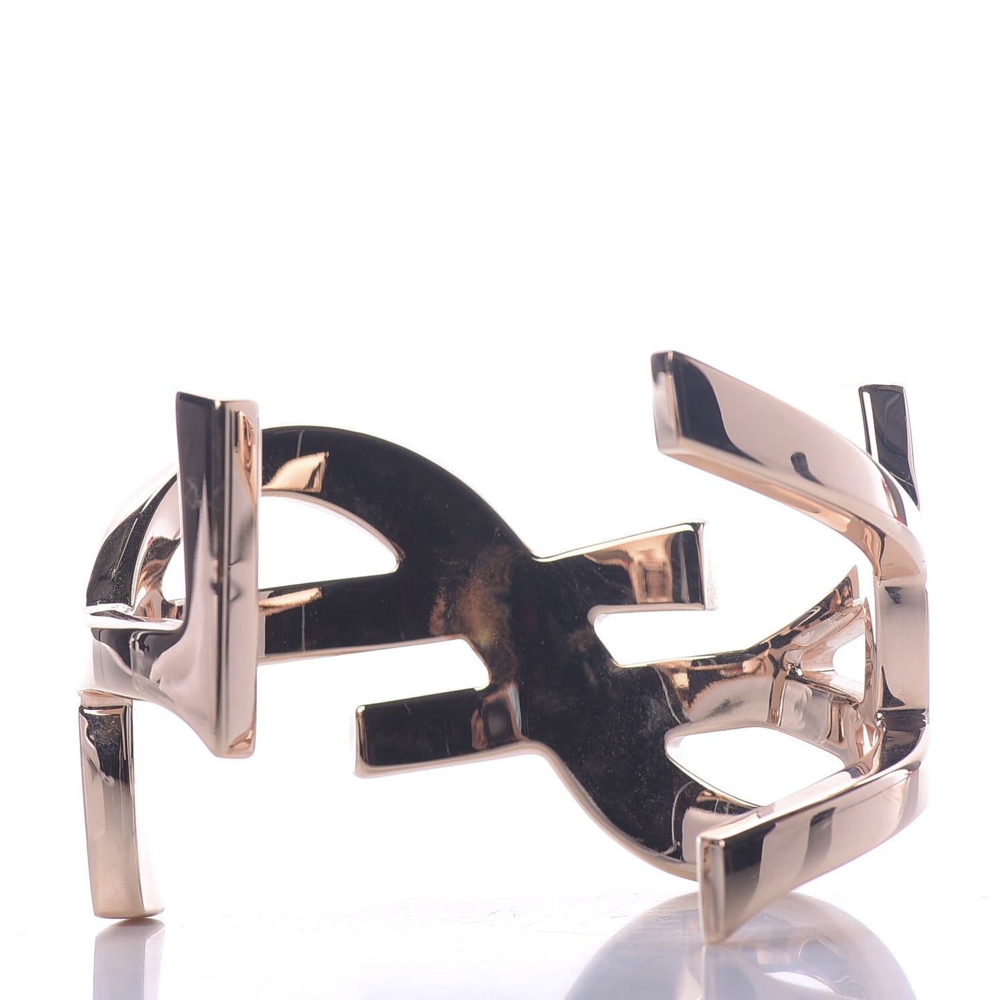 Brass Monogram Large Cuff Bracelet Rose Gold