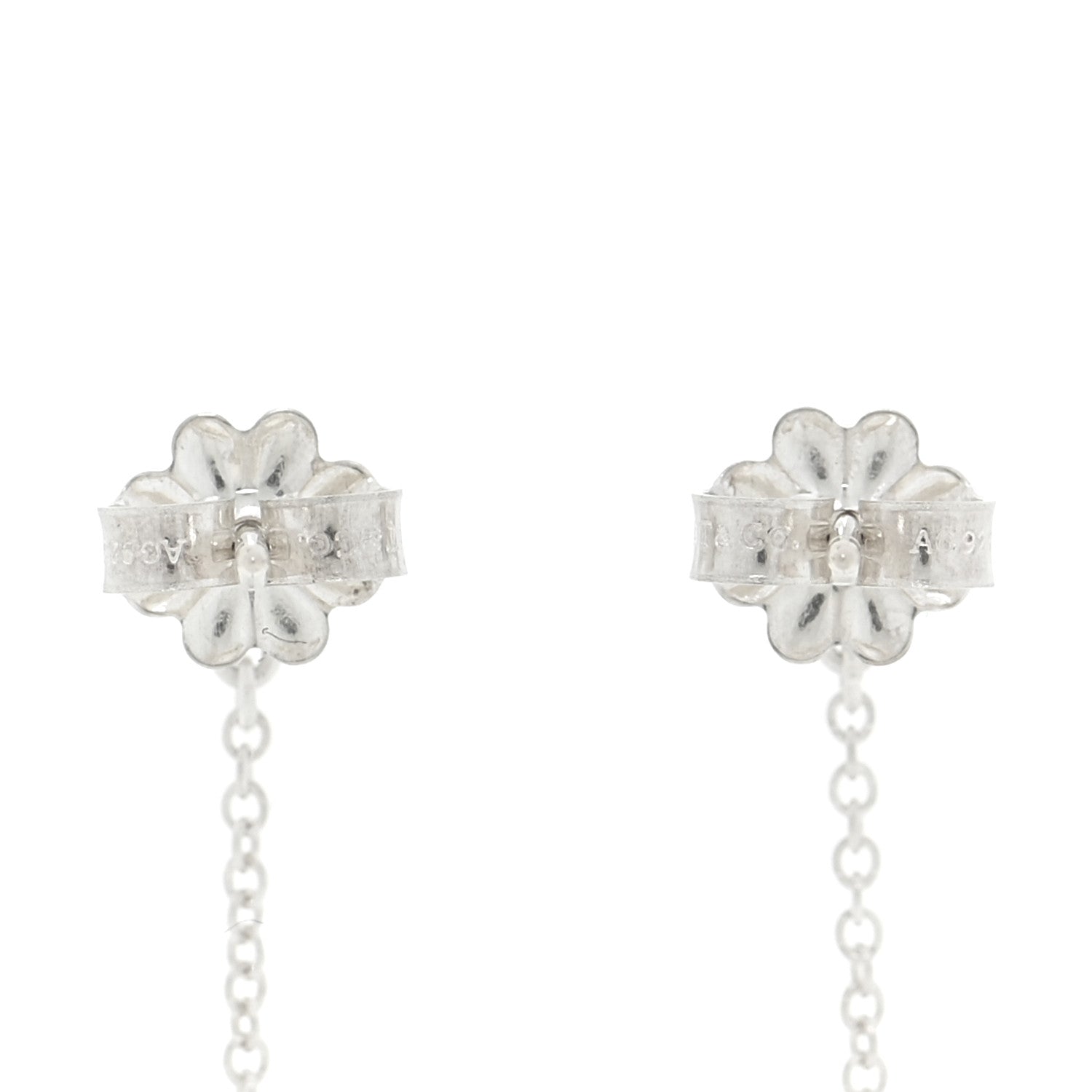 Tiffany Sterling Silver Pearl Ziegfeld Drop Earrings 3 of 5