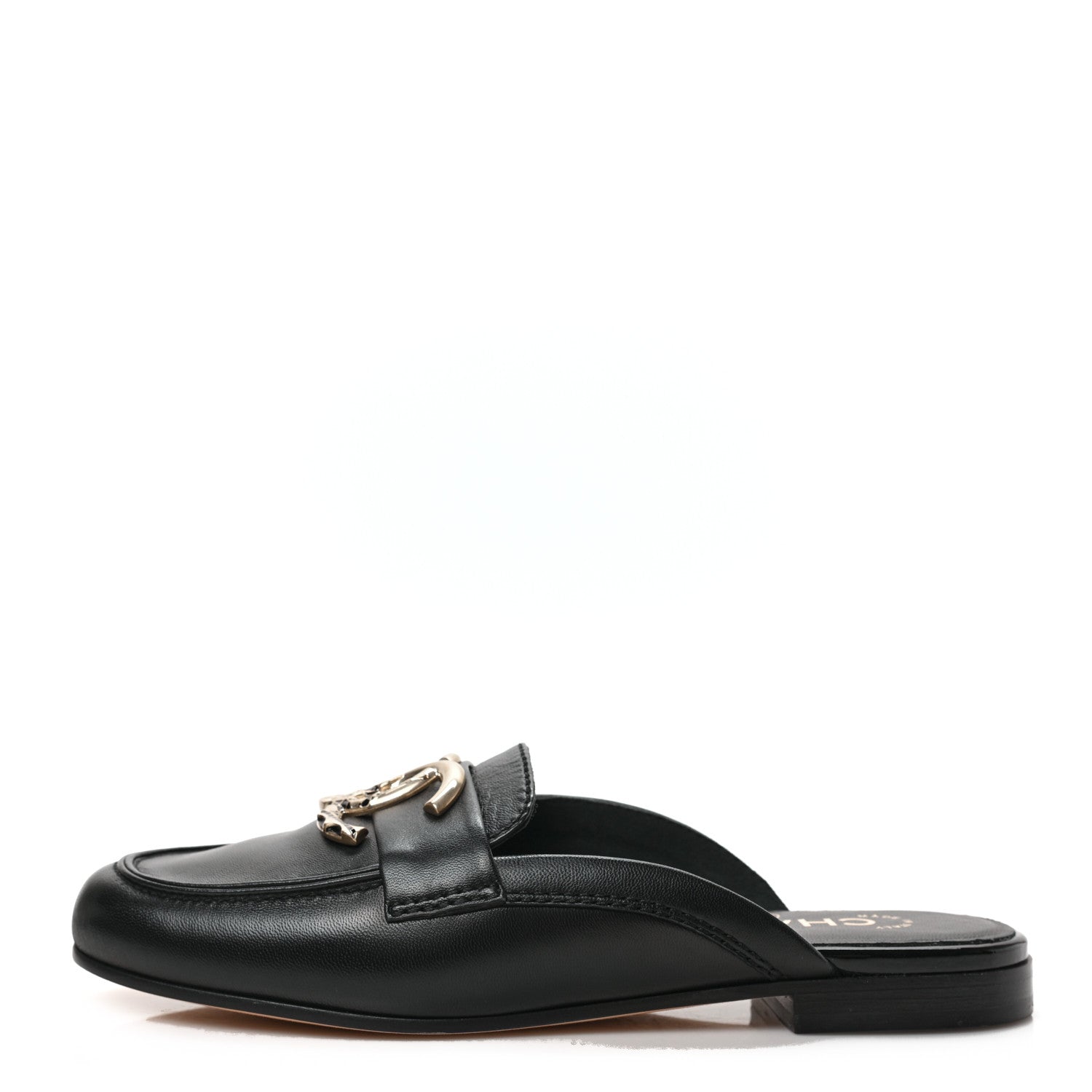 Chanel Lambskin CC Mules 35.5 Black 1 of 8