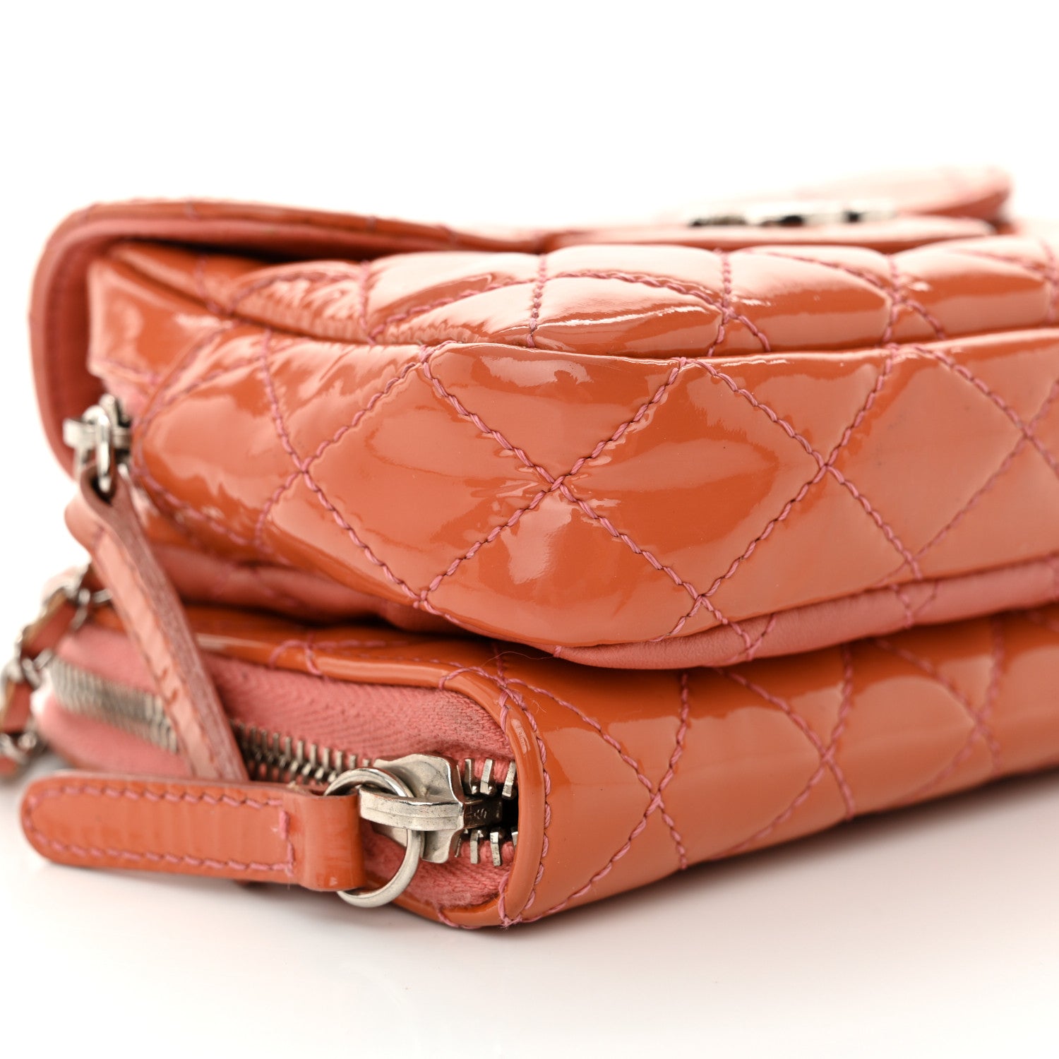 Chanel Patent Brilliant Mini Flap WOC Bag Pink 11 of 14