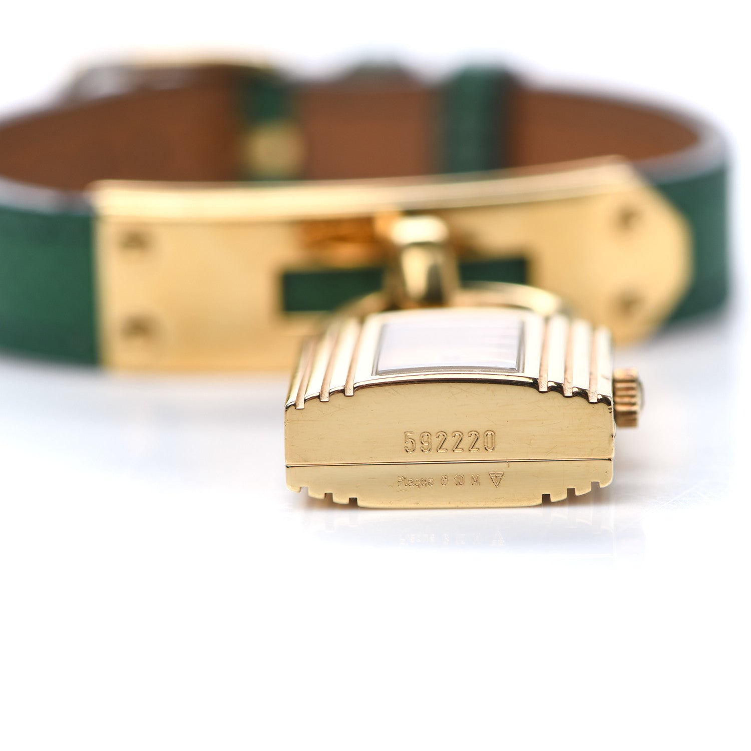 Hermes Stainless Steel Courchevel 20mm Kelly Cadena Quartz Watch Vert Clair 3 of 4