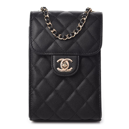 Chanel Caviar Quilted Classic Phone Holder Black 1 of 12