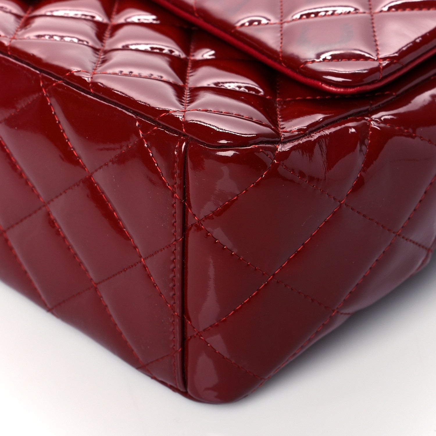 Chanel Patent Quilted Maxi Double Flap Red 10 of 11
