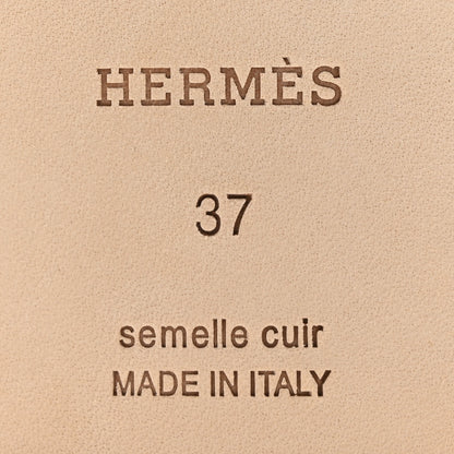 Hermes Box Calfskin Oran Sandals 37 White 6 of 8