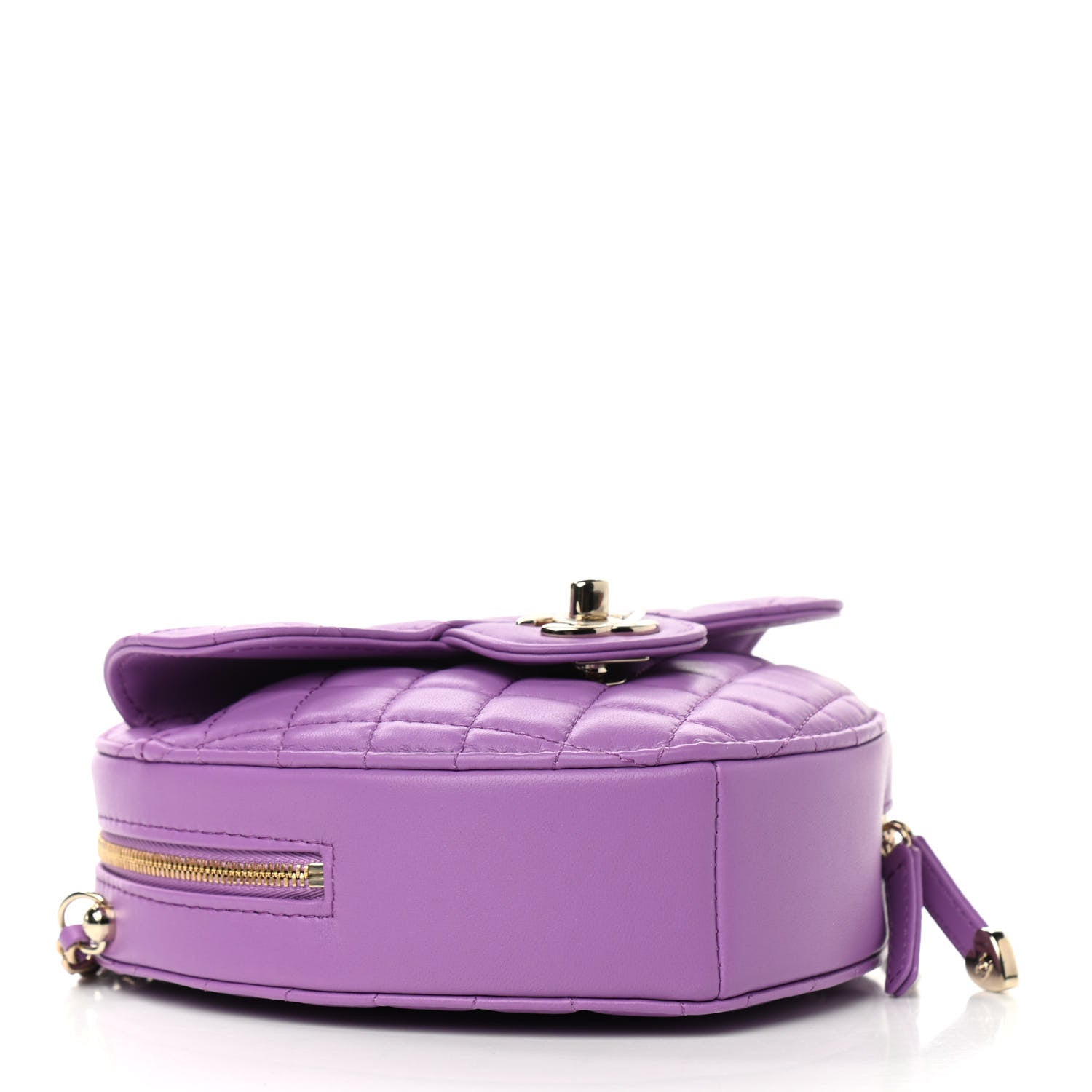 Chanel Lambskin Quilted CC In Love Heart Bag Purple 4 of 11