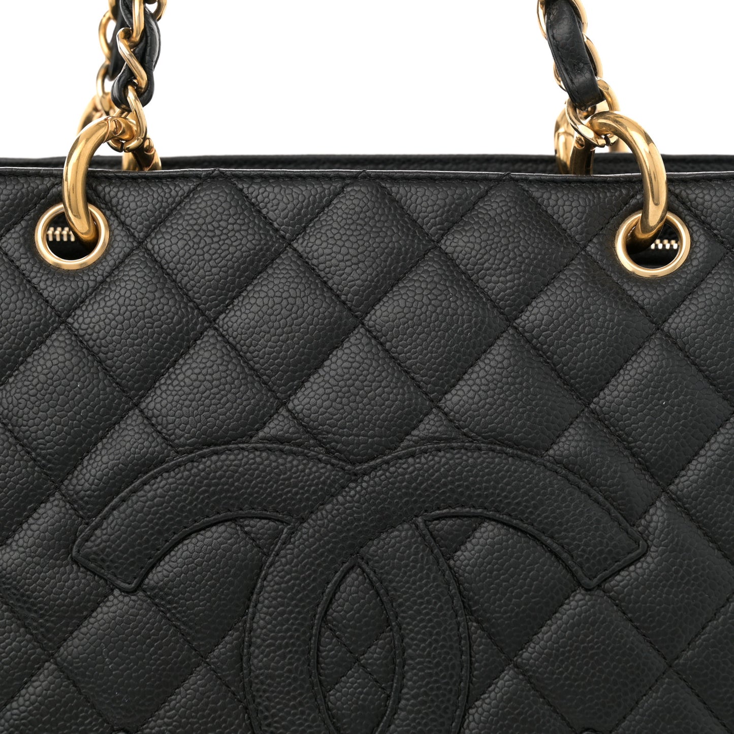 Caviar Quilted Grand Shopping Tote GST Black