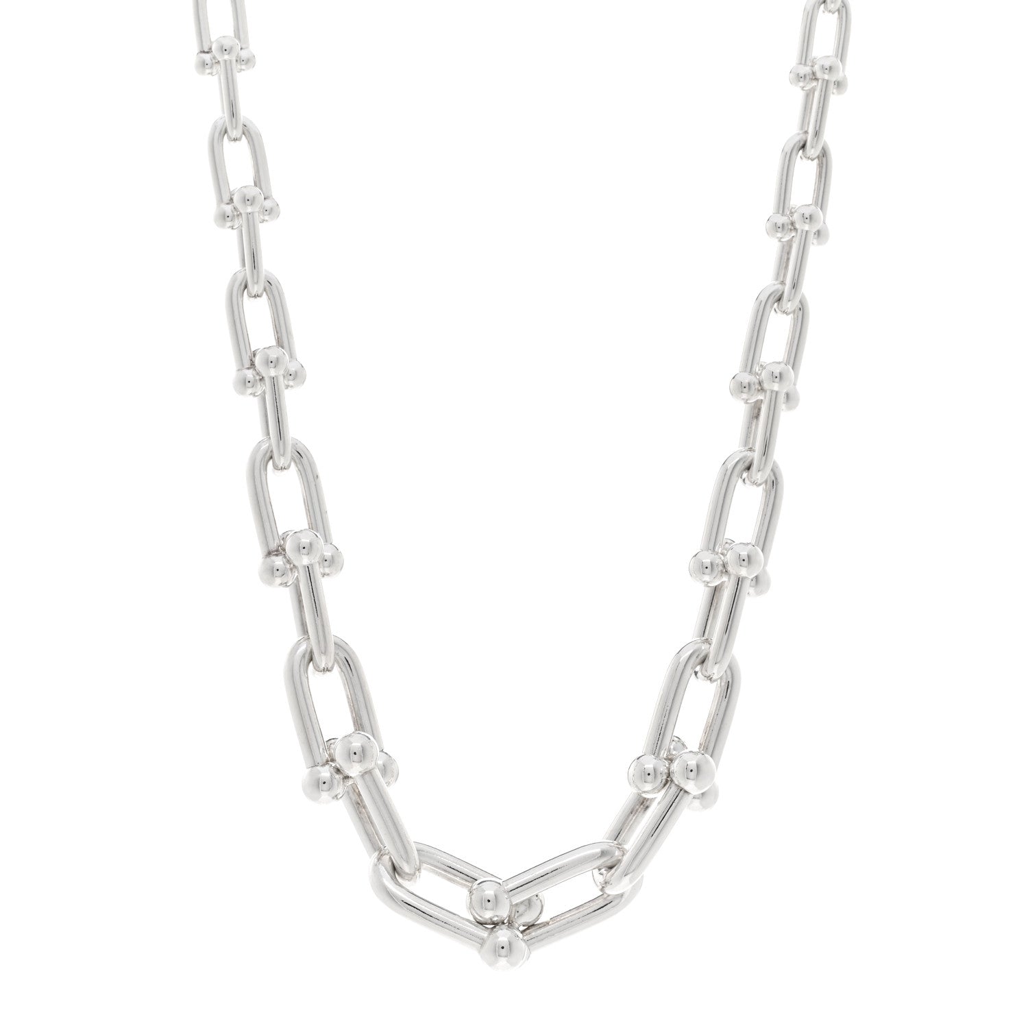 Tiffany Sterling Silver HardWear Graduated Link Necklace 1 of 5