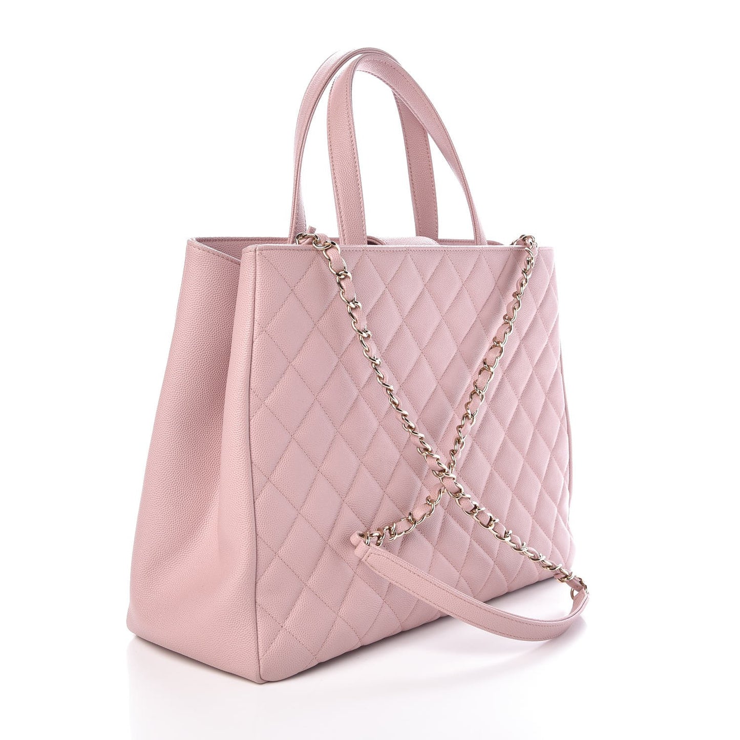 Caviar Quilted Large Business Affinity Shopping Bag Light Pink