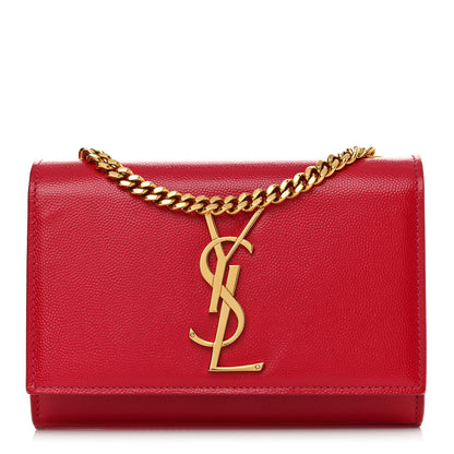 Saint Laurent Grain De Poudre Small Monogram Kate Satchel Lipstick Fuchsia 1 of 12