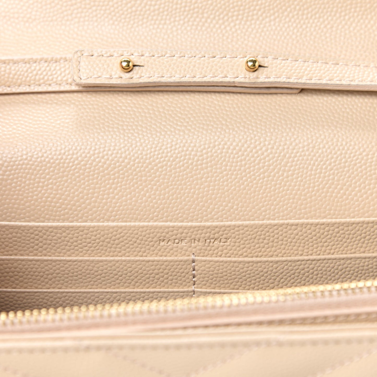 Grain De Poudre Matelasse Chevron Monogram Chain Wallet Deep Beige