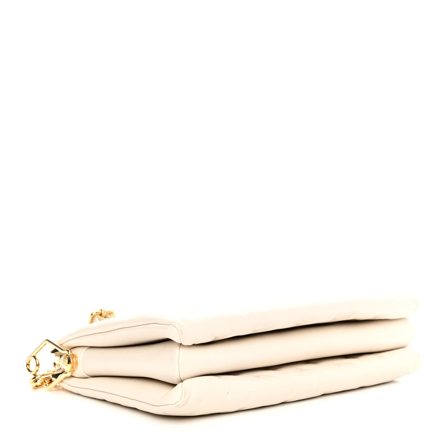 Lambskin Embossed Monogram Coussin PM Beige Cream