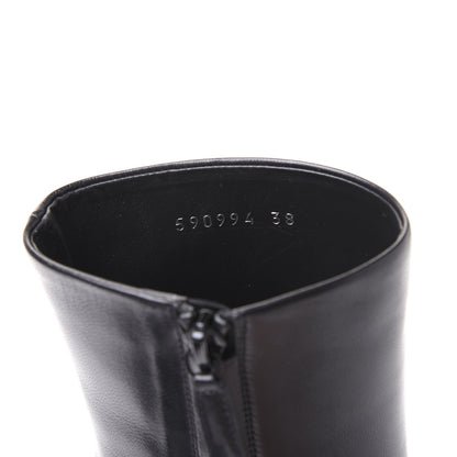 Balenciaga Shiny Sheepskin 20mm Oval Booties 38 Black 8 of 9