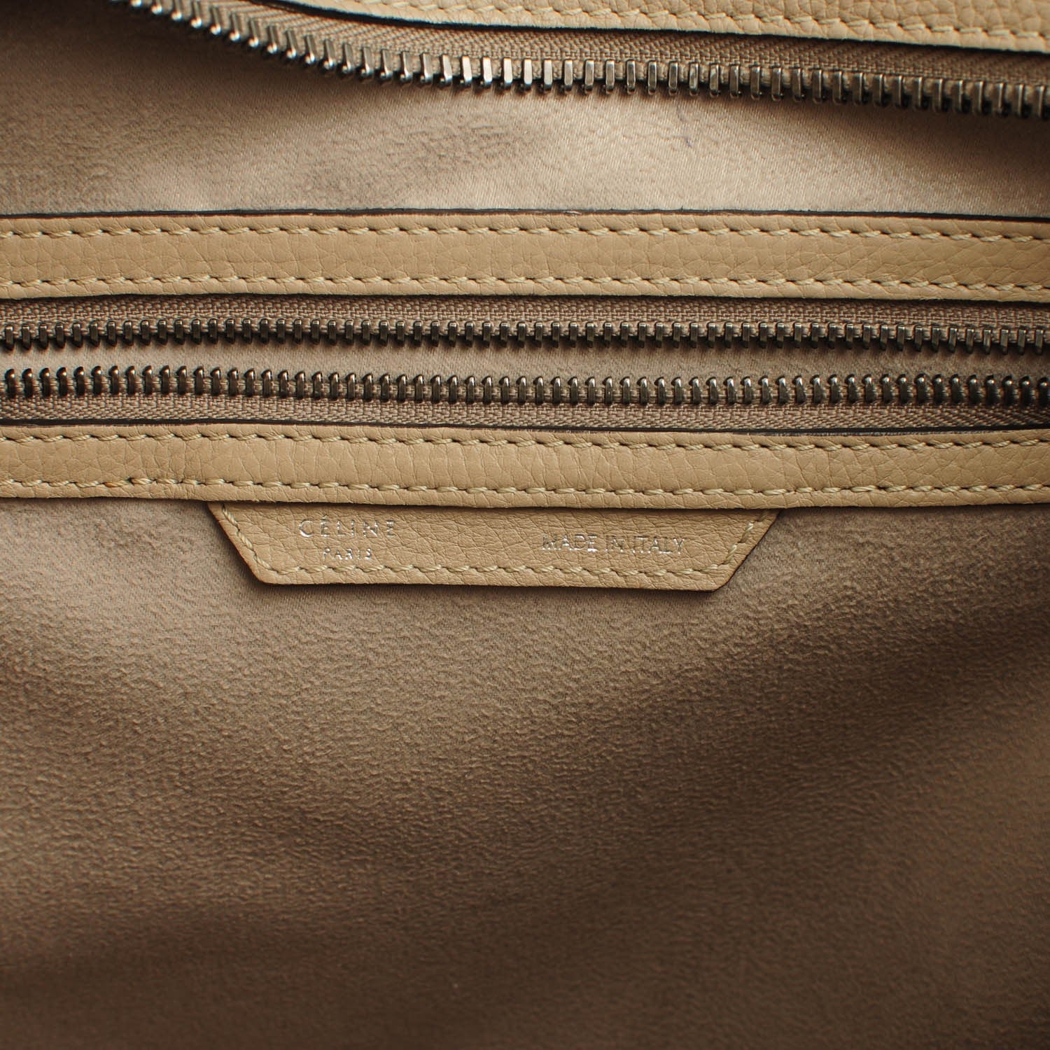 Celine Drummed Calfskin Mini Luggage Dune 7 of 9