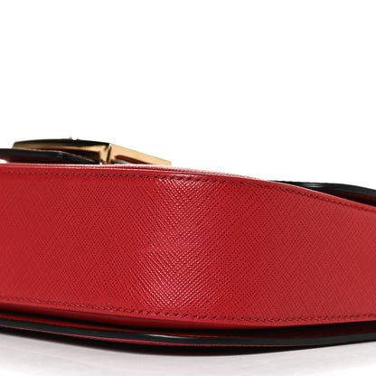 Prada Saffiano Lux Embleme Flap Shoulder Bag Fuoco 10 of 12