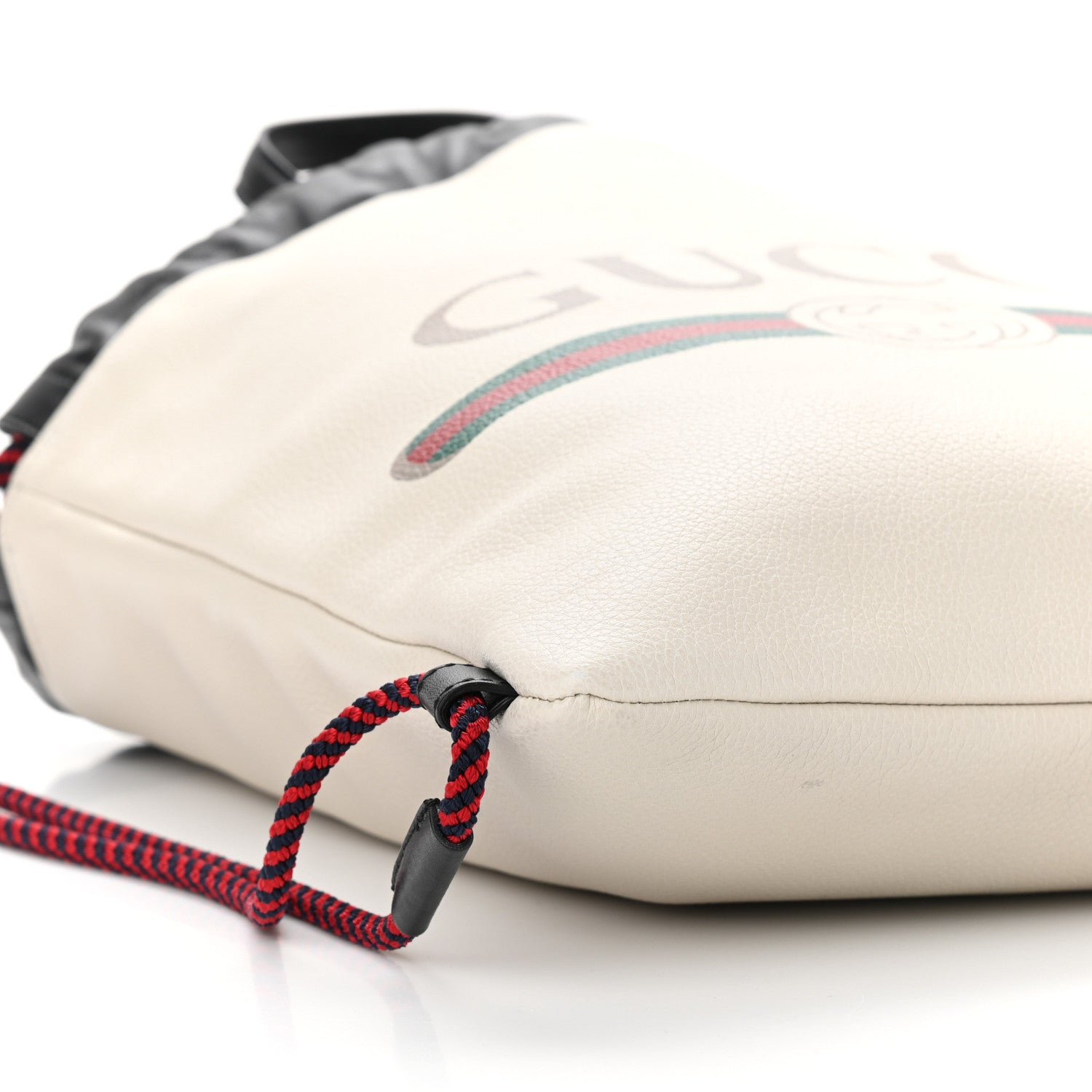 Gucci Calfskin Logo Drawstring Backpack Mystic White 10 of 11