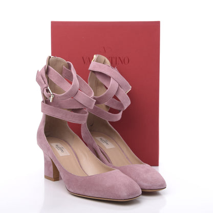 Valentino Garavani Plum Suede Ankle Strap Pumps 39.5 Antique Rose 8 of 8