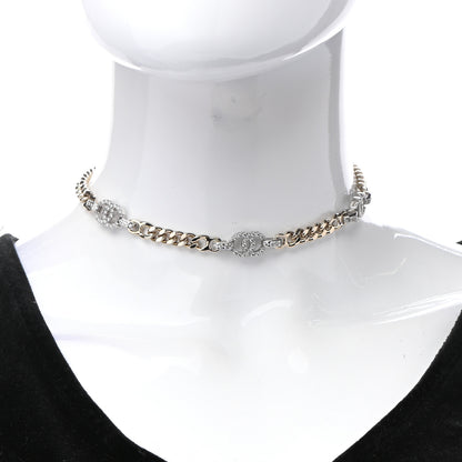 Chanel Crystal CC Chain Links Choker Necklace Gold 2 of 6
