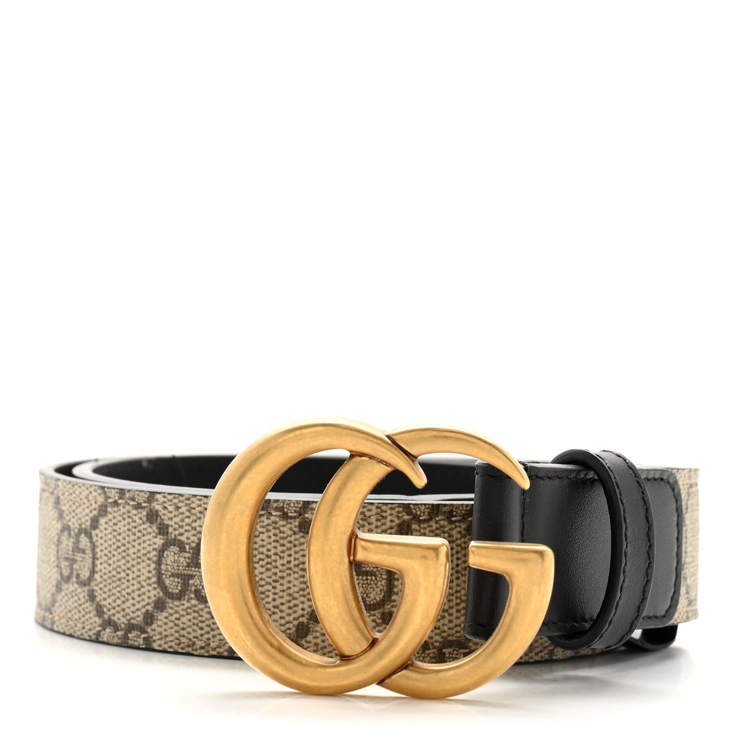 GG Supreme Monogram Matte Plutone Calfskin Double G 30mm Belt 70 28 Beige Ebony Black