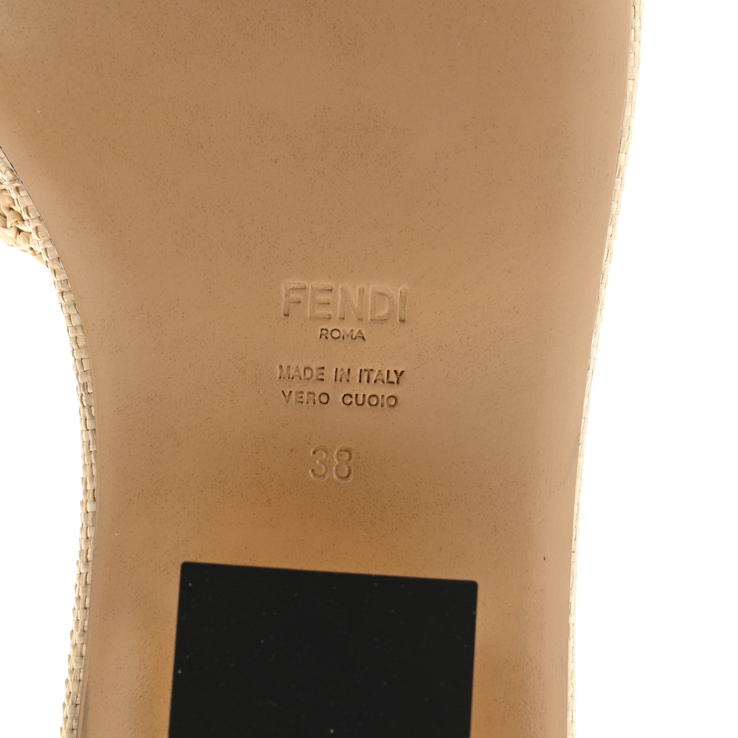 Fendi Raffia Intreccio Baguette 60mm Slide Sandals 38 Paglia 7 of 8