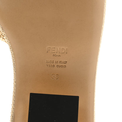 Fendi Raffia Intreccio Baguette 60mm Slide Sandals 38 Paglia 7 of 8