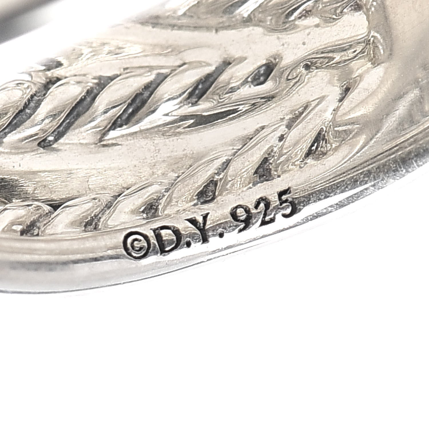 David Yurman Sterling Silver 18mm Wide Crossover Cable Ring 60 9 4 of 4