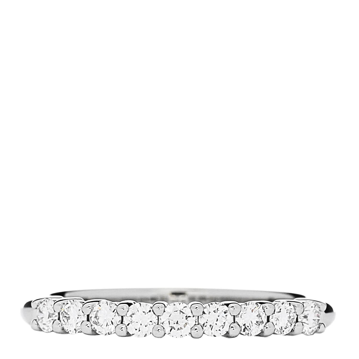 Tiffany Platinum Diamond .27ctw 2.2mm Half Circle Forever Band Ring 49 5 1 of 6
