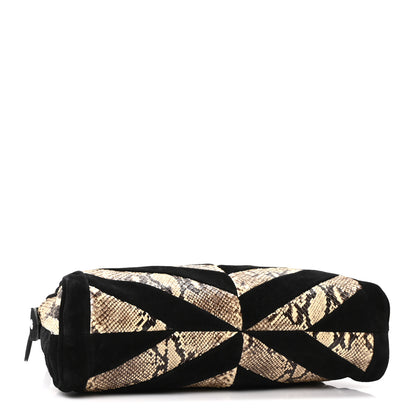 Valentino Garavani Suede Snakeskin Chevron Patchwork Medium Panthea Bag Tundra 4 of 10