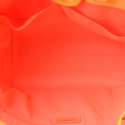 Chanel Mixed Fibers Calfskin Deauville Medium Tote Yellow Orange 6 of 13