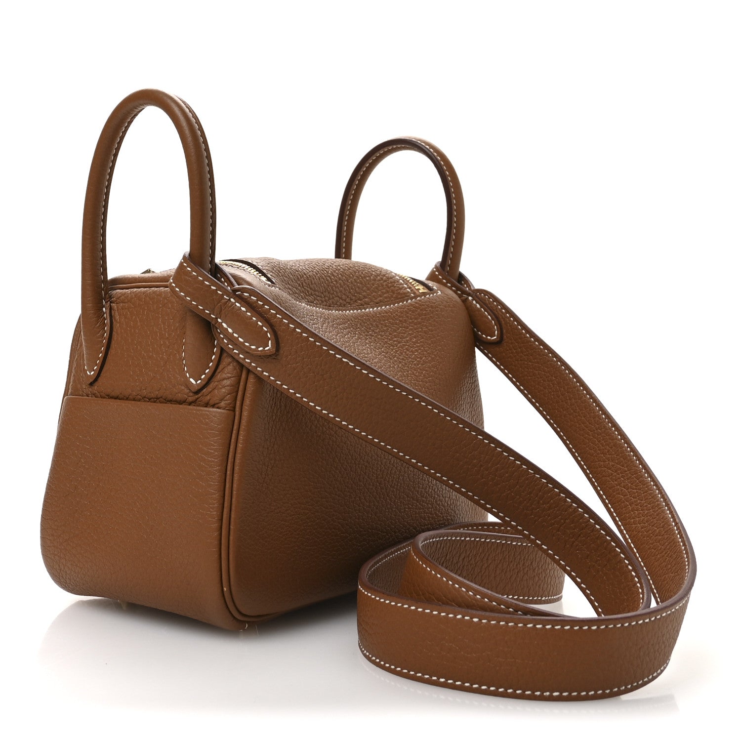 Hermes Taurillon Clemence Mini Lindy 20 Gold 3 of 10