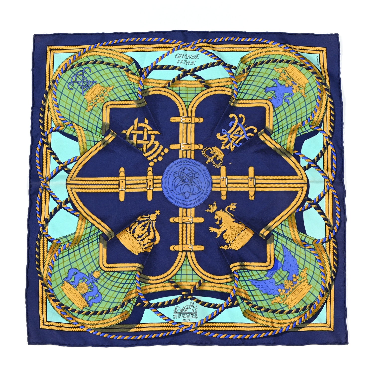 Hermes Silk Grande Tenue Pocket Square 1 of 6