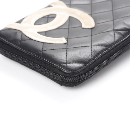 Chanel Cambon Zip Around Organizer Wallet Black White 14 of 25