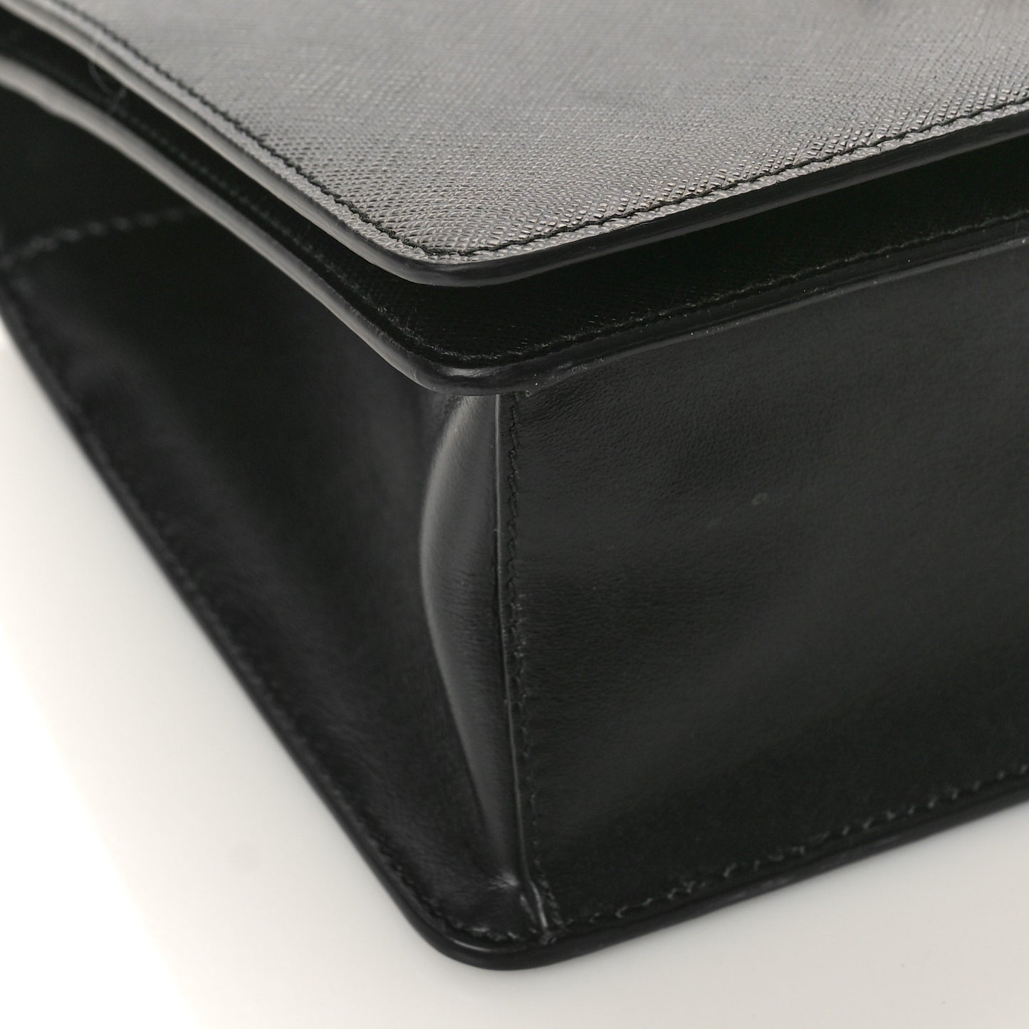 Saffiano Chain Shoulder Bag Black