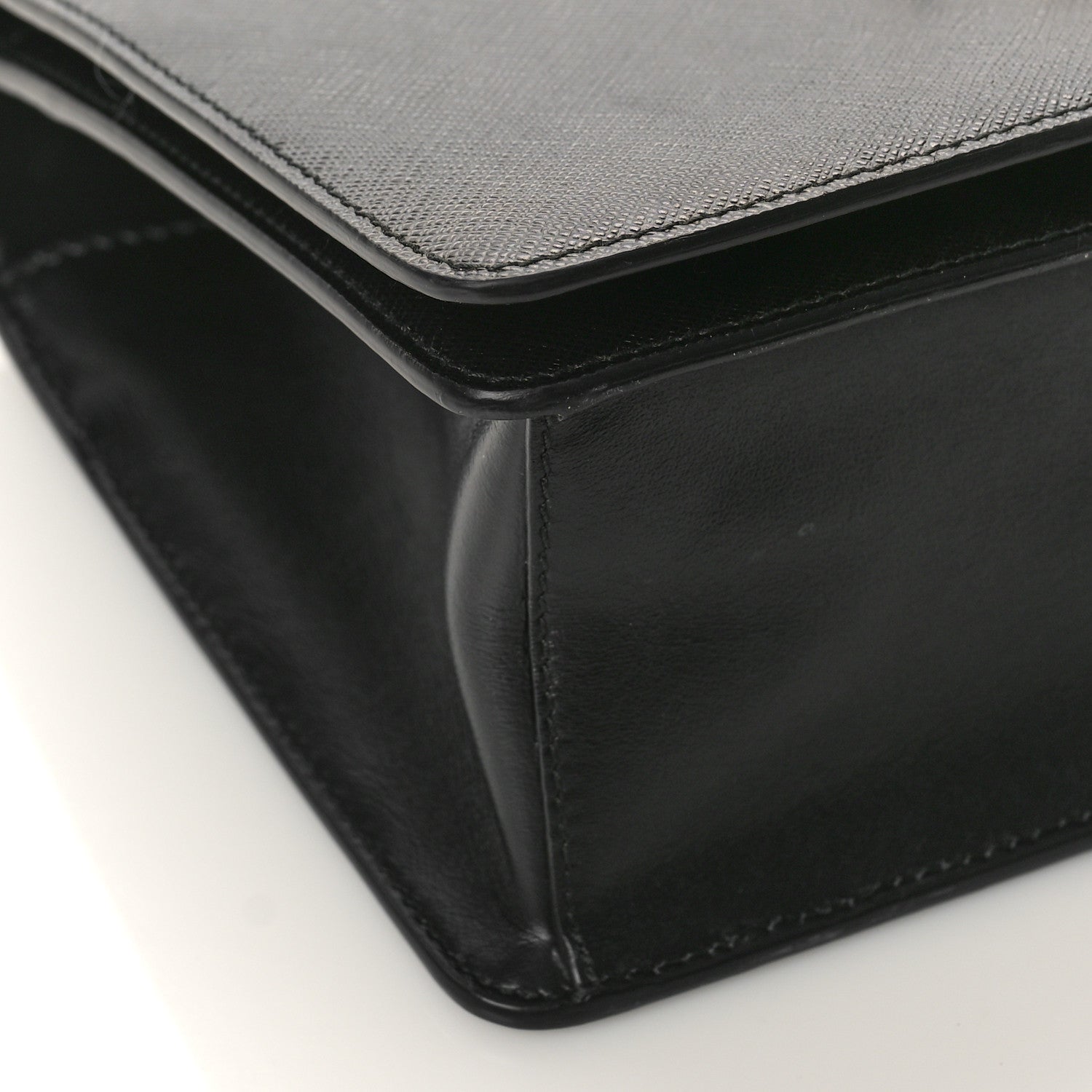 Prada Saffiano Chain Shoulder Bag Black 7 of 8
