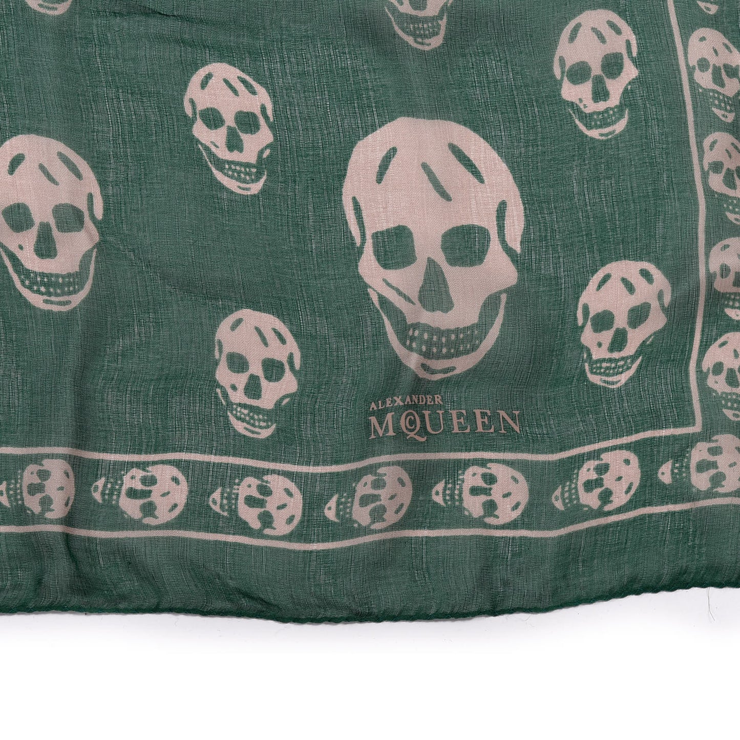 Silk Chiffon Skull Scarf Green