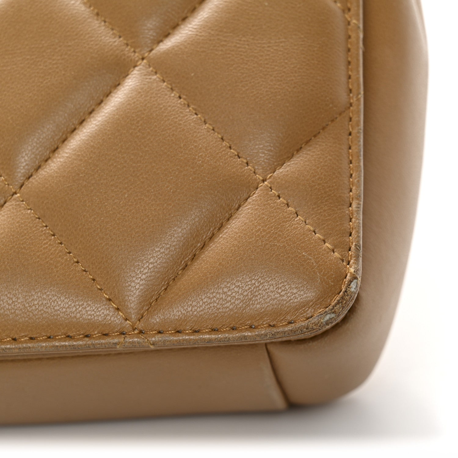 Chanel Lambskin Quilted Medium Diamond CC Flap Beige 11 of 13