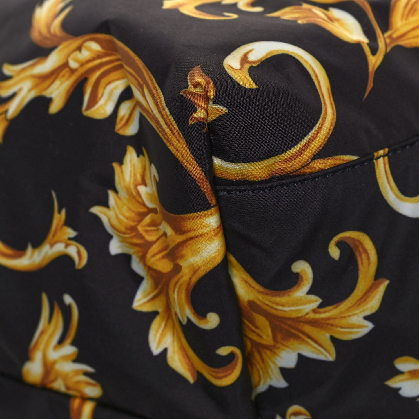 Nylon Baroque Print Tote Black