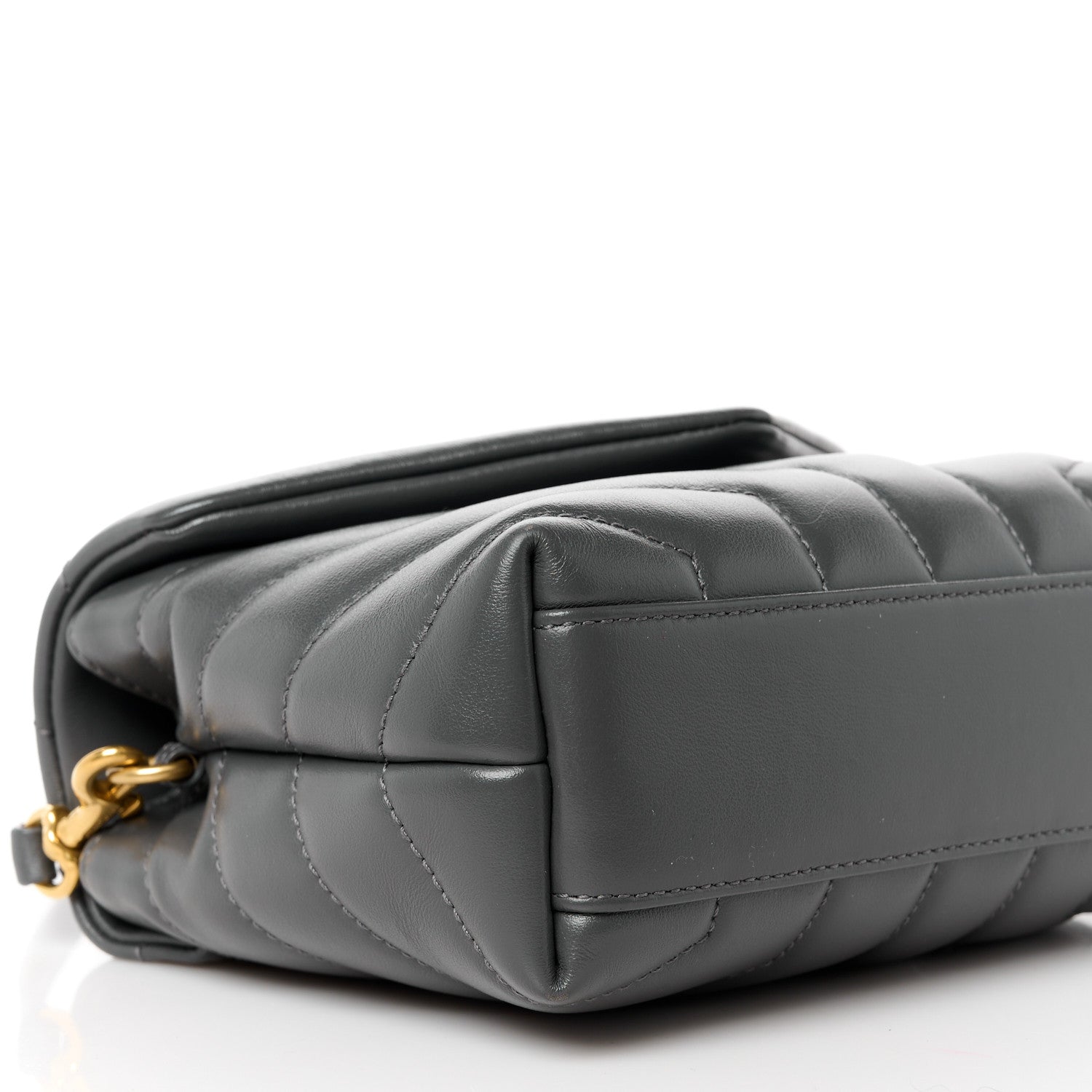 Saint Laurent Calfskin Y Quilted Monogram Toy Loulou Crossbody Bag Storm 10 of 11