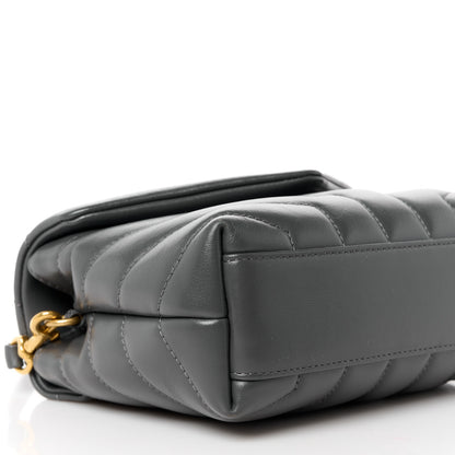 Saint Laurent Calfskin Y Quilted Monogram Toy Loulou Crossbody Bag Storm 10 of 11