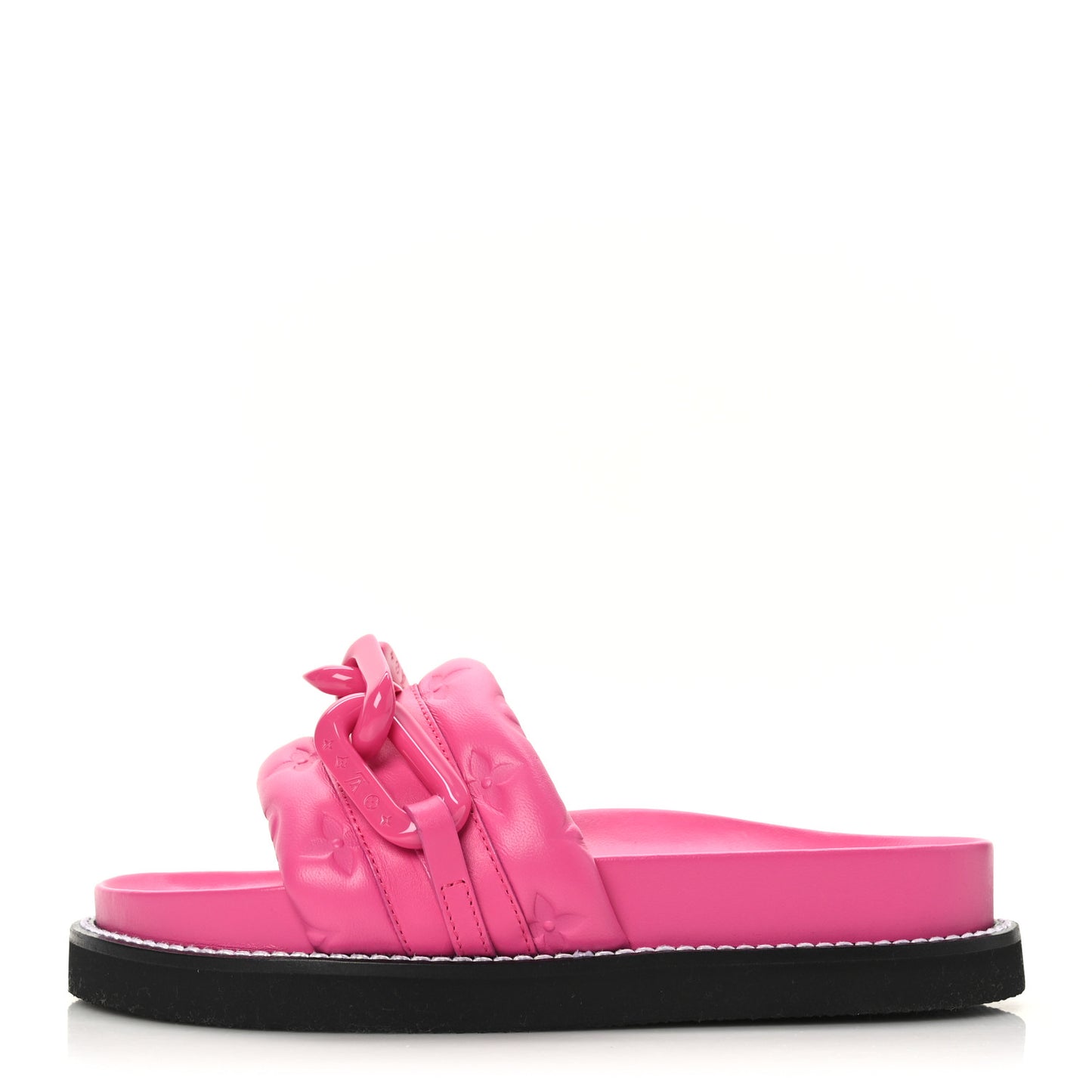 Calfskin Embossed Monogram Sunset Flat Comfort Mule 35 Rose Pop
