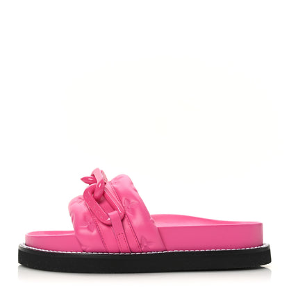 Louis Vuitton Calfskin Embossed Monogram Sunset Flat Comfort Mule 35 Rose Pop 1 of 8