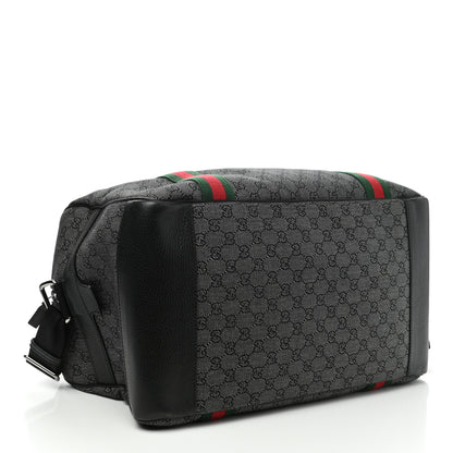 Gucci Denim Monogram Web Large Carry On Duffle Bag Black 4 of 10