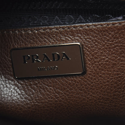 Prada Glace Calfskin Small Twin Pocket Tote Bruciato 7 of 10