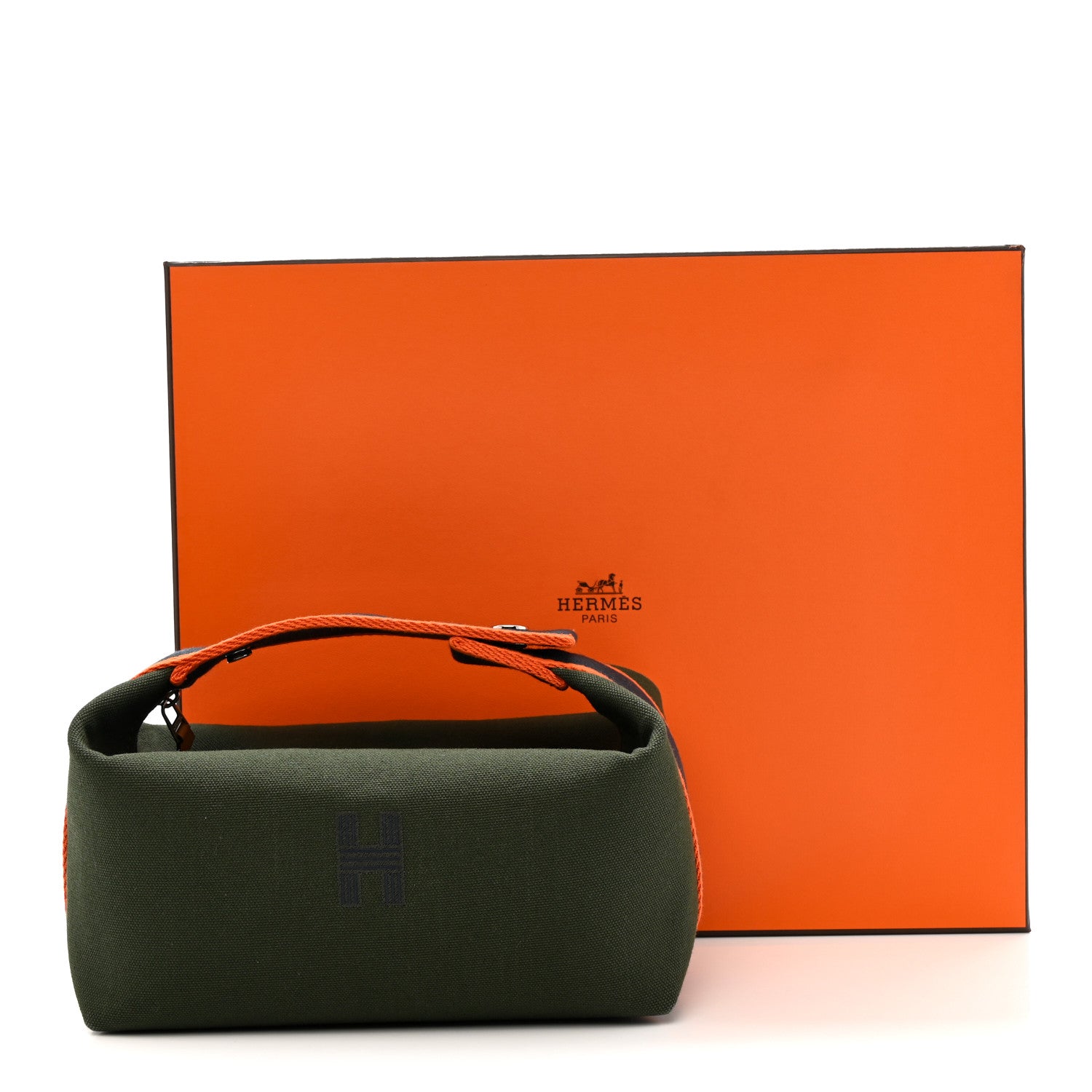 Hermes Canvas Small Bride-A-Brac Pouch Vert Foret 7 of 7