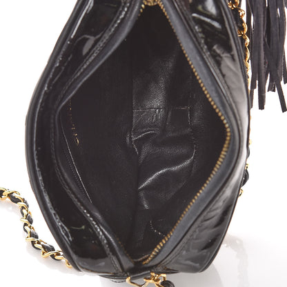 Chanel Patent Tassel Quilted Shoulder Bag Black 7 of 14