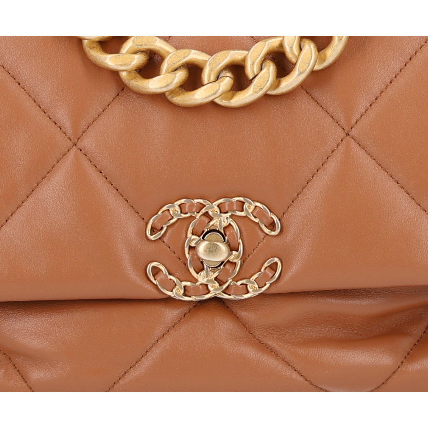 Chanel Lambskin Quilted Large Chanel 19 Flap Brown 8 of 10