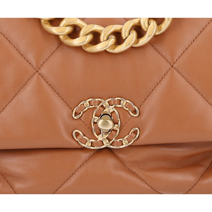 Chanel Lambskin Quilted Large Chanel 19 Flap Brown 8 of 10