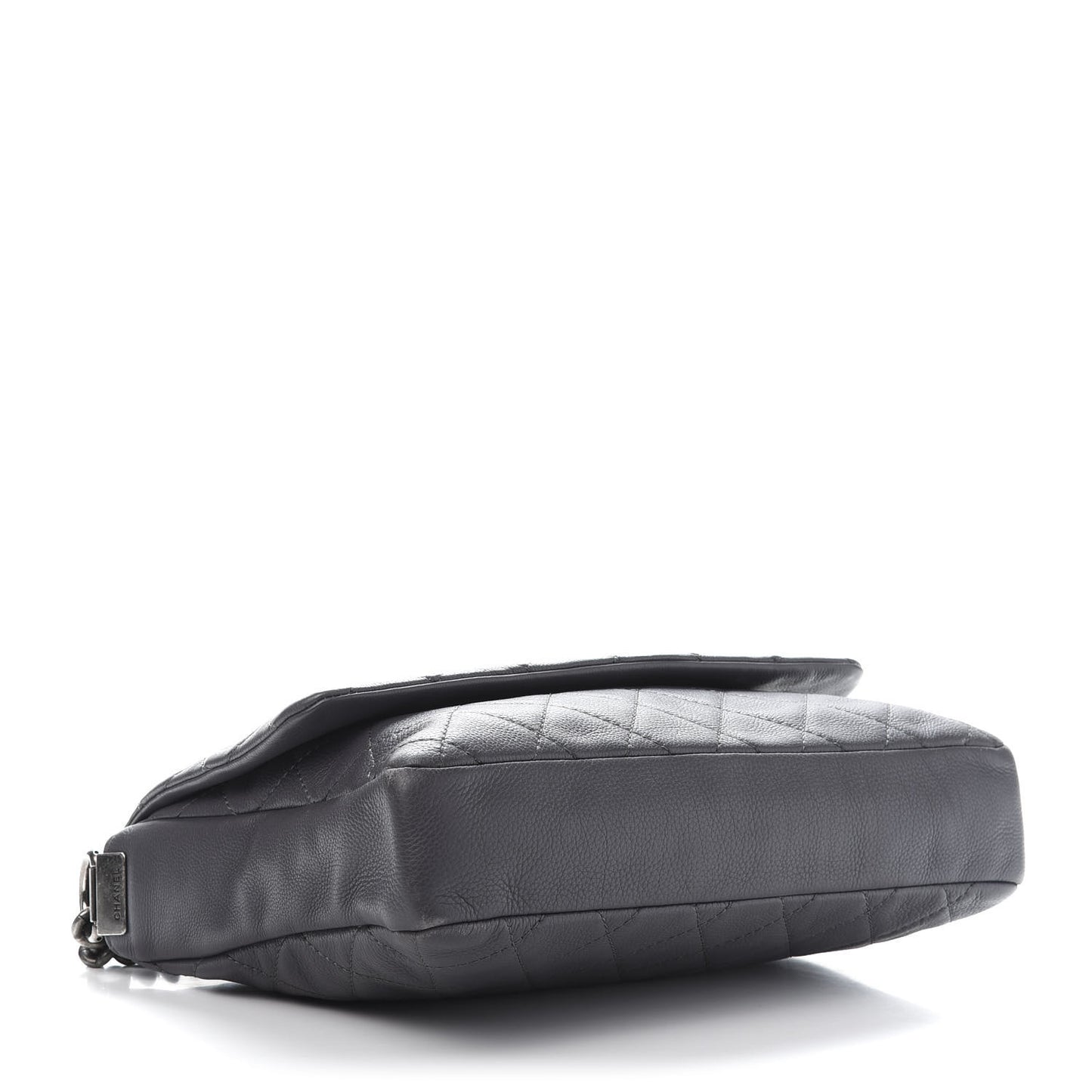Calfskin Quilted Couture Messenger Grey