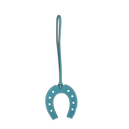 Hermes Swift Paddock Horseshoe Bag Charm Bleu Paon 1 of 3