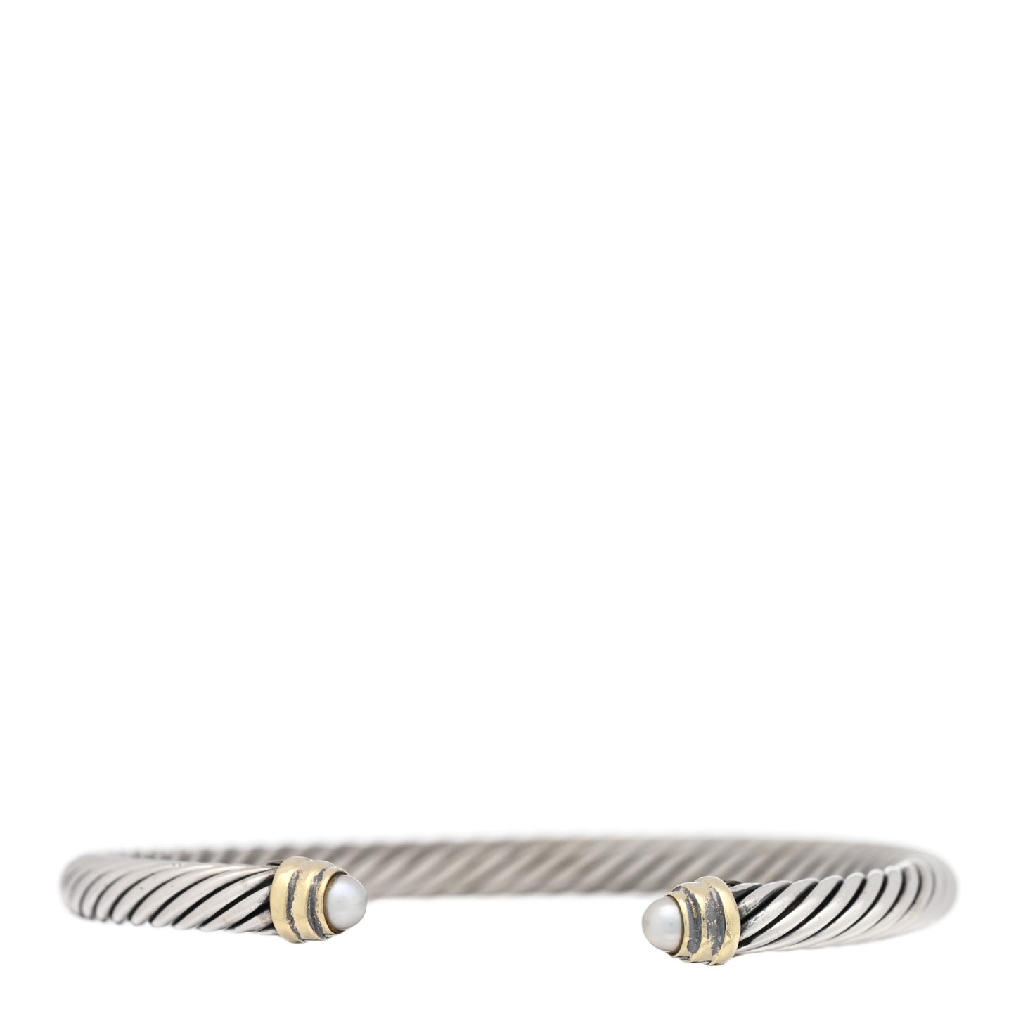 Sterling Silver 14K Yellow Gold Cultured Pearl 5mm Cable Classics Petite Color Bracelet
